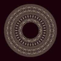Golden classic Greek round ornamental plate. Ancient rome circular pattern. Byzantine repeating texture element design for decoration, print, laser cutting. Circle of Ancient Greece, Roman Empire. Key vector