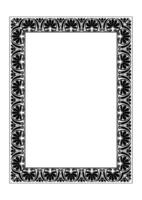 Elegant frame for design in Greek, Roman, Byzantium style, place for text. Lower Empire. Floral monochrome border. Frame for invitation, greeting card, Diploma, certificate, embroidery vector