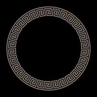 Decorative gold round frame for design with floral Chinese ornament, meander. Traditional Gold Chinese Round frame, Circle Frame, Border Pattern. Template for cards, invitations, textiles, porcelain vector
