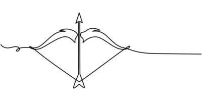 archer continuous one line drawing vector