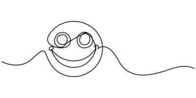 Continuous Line Drawing of Happy and Healthy Icon vector