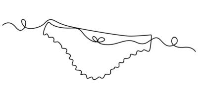 abstract continuous one single simple line drawing icon of panties in silhouette sketch vector