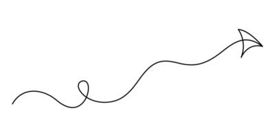 arrow continuous one line drawing vector
