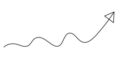 Continuous one line drawing of arrow, Arrow pointing up and down line drawing of arrow vector