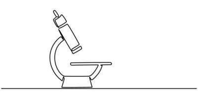 Microscope lab simple outline illustration. Continuous line drawing of Microscope labs vector