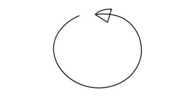 circle arrow continuous one line drawing vector