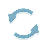 Reloading concept, or update. Two circular arrows with colors. Refresh function, synchronization. Minimalist and versatile, for web interface, mobile application or software icon. Flat illustration. vector