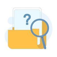 concepts like file not found, empty folder with magnifying glass and flies. Perfect for lost documents, data loss or system bugs. Web design and error pages. Flat design illustrations. vector