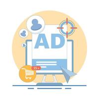 digital advertising accuracy concept. Pay Per Click. Precise ad targeting to maximize sales and improve marketing performance. Ideal for business and marketing strategies. flat design. vector
