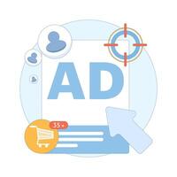 digital advertising accuracy concept. Pay Per Click. Precise ad targeting to maximize sales and improve marketing performance. Ideal for business and marketing strategies. Design illustration. vector