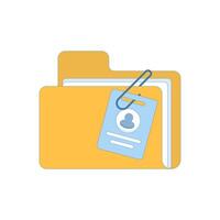 folder with user accounts, which describes the login action to store data and achievements. can be used in connection with personal storage, user access, cloud, or progress tracking. cartoon design. vector