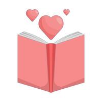 world book day concept. open book with heart. love and enjoy reading books. favorite and like. symbol or icon. minimalist style illustration design vector