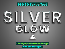 Glossy calligraphy Silver glow 3d text effect mockup styled in glitter gold with rich 3d text mock up letters psd