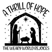 Christian Religion Typography with Jesus Nativity Scene vector