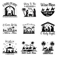 Baby Jesus Nativity Scene for Religious T-Shirt Art Bundle vector