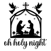 Beautiful Nativity Scene Design for Faith Apparel vector