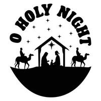 Inspirational Christian T-Shirt with Nativity Artwork vector