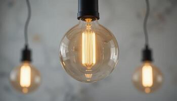 Modern Light Bulbs Hanging in a Stylish Interior Setting photo