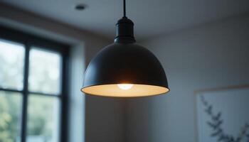 Elegant Pendant Light Fixture in Modern Indoor Space with Warm Glow photo