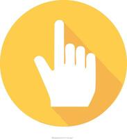 A hand pointing at a finger icon in a circle vector