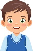 A cartoon boy in a blue vest and vest vector