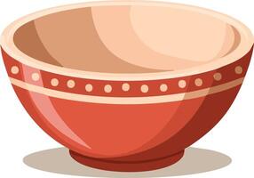 A red bowl with a pattern on it vector