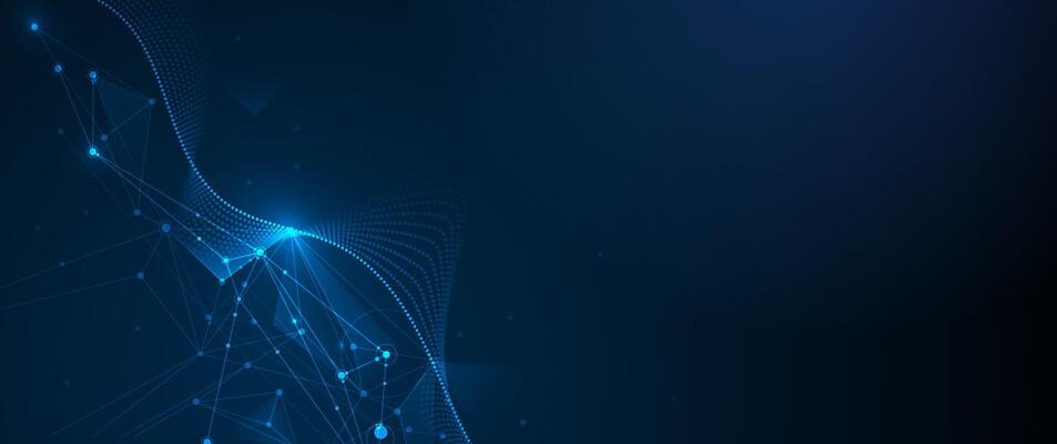 Molecule background. Big Data, hi tech technology, light line design. Illustration modern network datum system, cyber space, communication internet, futuristic connection concept