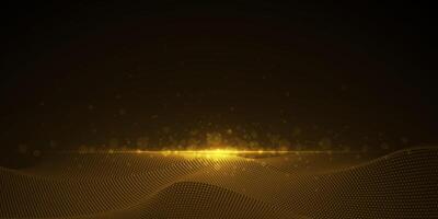 Abstract motion of curve lines, light shiny, glow effect. Illustration design. Bright gold wave, wavy line pattern. Element graphic design for technology background vector