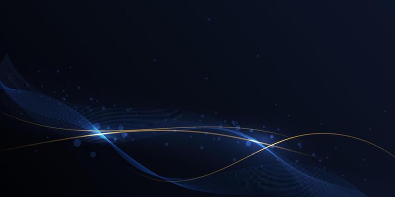 abstract light gold effect, flow line, motion pattern and blue gradient color for luxury wallpaper, template banner, futuristic background. Illustration modern graphic design with space