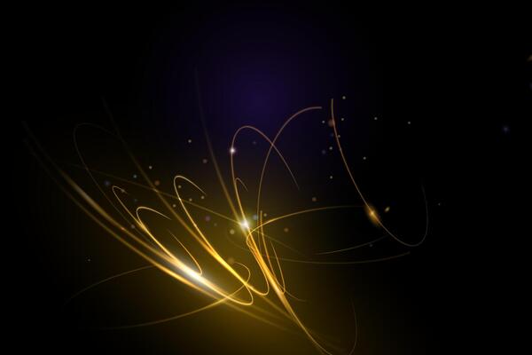Abstract chaos, gold wave line pattern, flow line and particle dot on dark color background. Modern futuristic, design for background. Digital high tech, energy technology concept