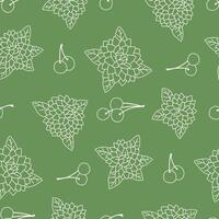Outline Seamless Pattern of Dahlia Flower Cherry Background for Fashion Wrapping Print Fabric vector
