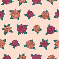 Dahlia Flower Seamless Pattern Background for Print Fabric Surface Fashion Wrapping vector
