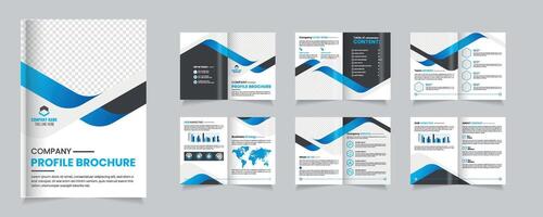 Profile Brochure Design Showcasing Company Information and Services in a Modern Layout, multipage brochure design. vector