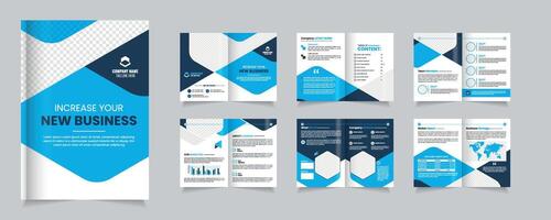A Collection of Business Brochures is Displayed, Featuring Various Layouts and Color Combinations, editable template layout. vector