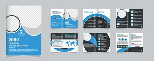 Company Profile Brochure Design Showcasing Modern Graphics and Layout, corporate brochure editable template layout vector