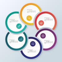 6 step Infographic circle shape elements for presentation vector