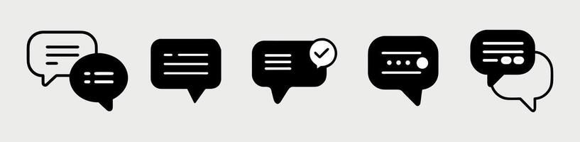 Chat bubble icon set, Speech bubble icon, Chat icon design vector