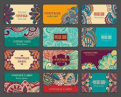 Eastern Style Visiting Business Card with Indian Mehendi Pattern. Hehha Design Ornaments vector