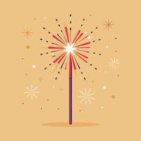 Sparkling Firework Display Over a Beige Background for New Year s Celebration vector