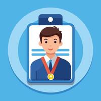 Customizable Staff Identification Badge Template for a Professional Tech Company vector