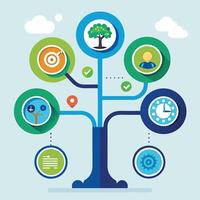 Modern Business Infographic Template Depicting Tree Steps for Success vector