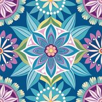 Enchanting Seamless Floral Patterns Adorned with Decorative Elements vector
