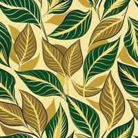 Delicate Leaf Motifs in a Seamless Abstract Pattern vector