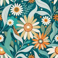 Flowing Florals Seamless Abstract Patterns for Contemporary Design vector