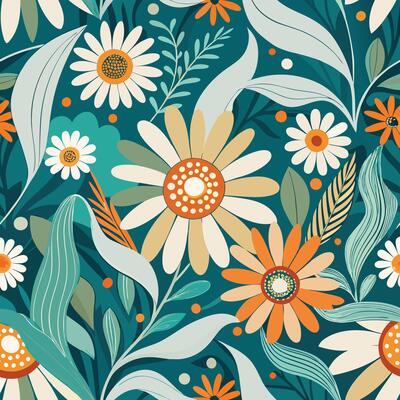 Flowing Florals Seamless Abstract Patterns for Contemporary Design