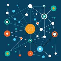 Abstract Cyber Technology Background with Interconnected Network Web vector