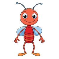 Isolated Illustration Featuring a Cartoonish Ant Character with Animated Expressions vector