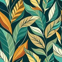 Mesmerizing Seamless Pattern Featuring Abstract and Elegant Leaves vector
