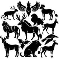 Collection of Animal Silhouettes for Logos and Design Projects vector