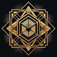 Abstract Premium Black and Gold Geometric Pattern Background vector